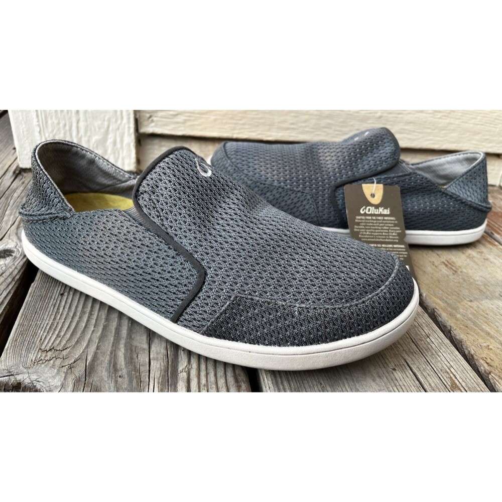 New! OluKai Nohea Mesh Men's 8.5 Slip On Shoes - Wind Grey